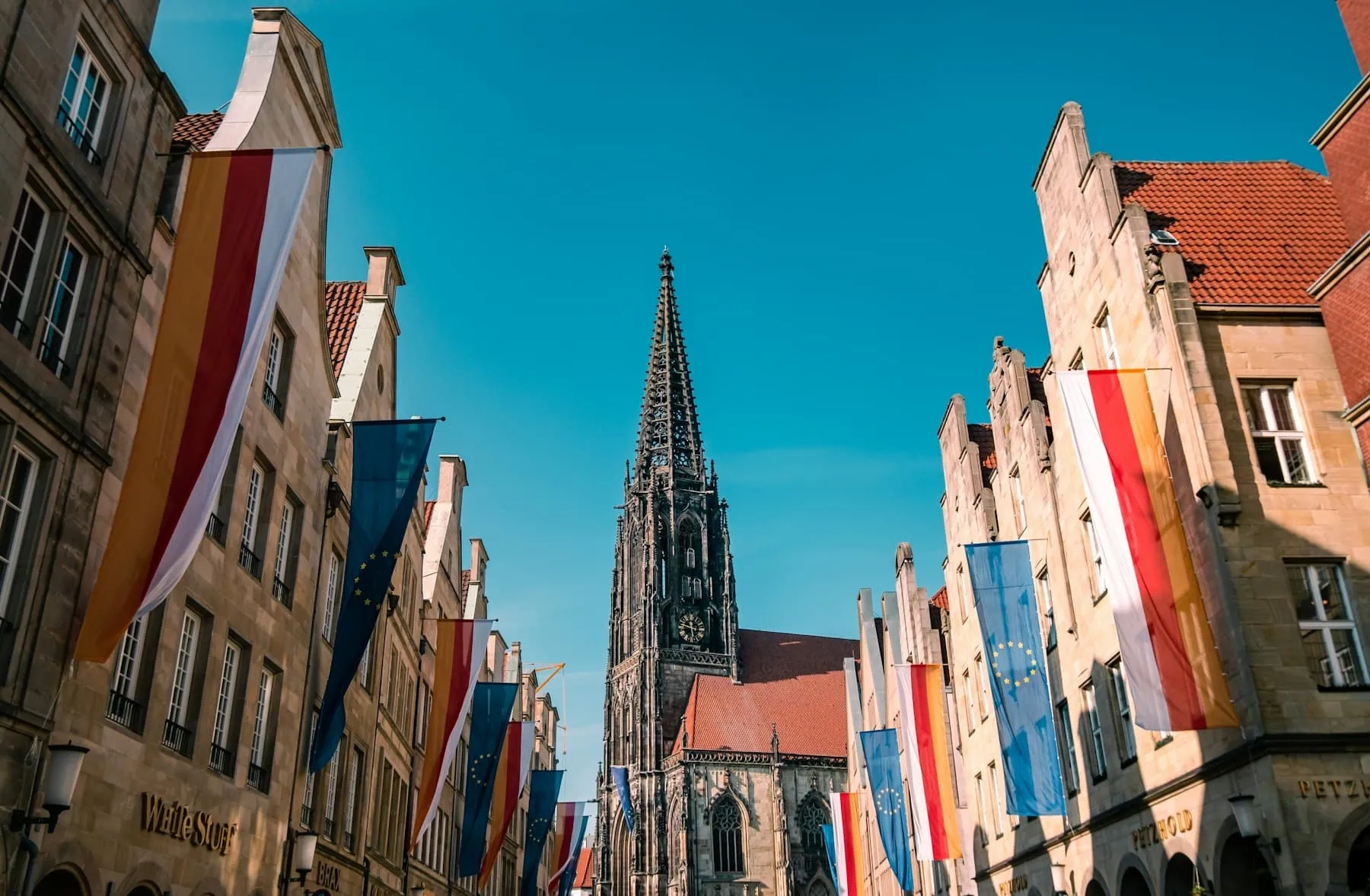 Giebelhäuser am Prinzipalmarkt in Münster