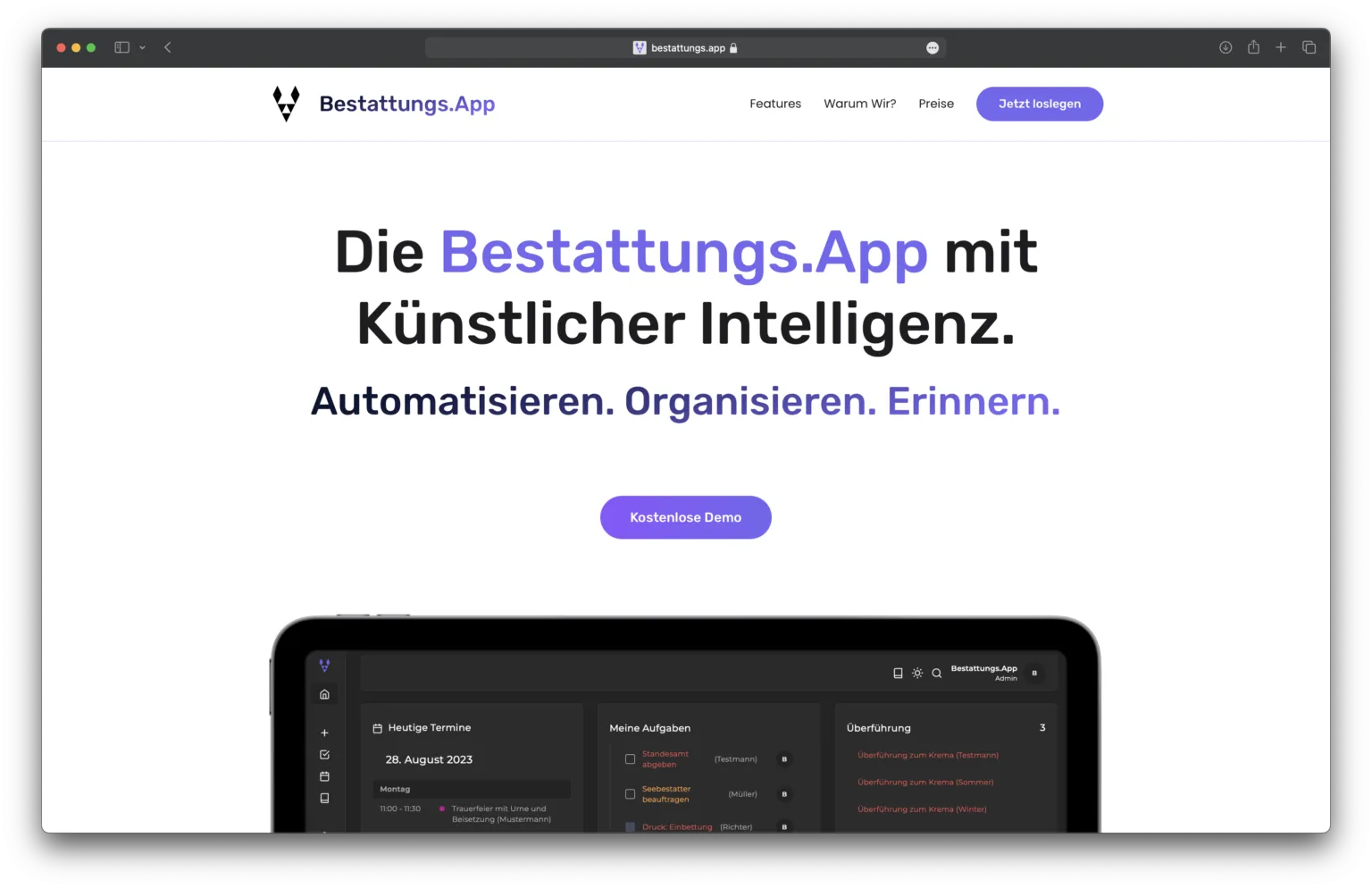 Website Bestattungs.App